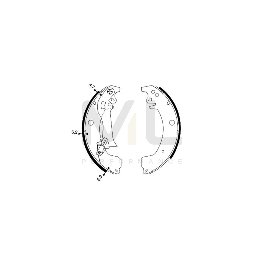 TEXTAR 91049900 Brake Shoe Set without handbrake lever, with accessories | ML Performance Car Parts