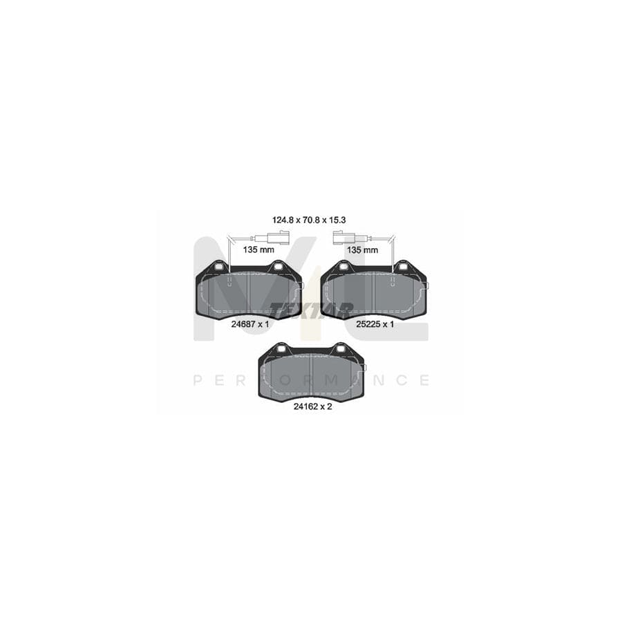 TEXTAR 2468703 Brake pad set for ALFA ROMEO 4C with integrated wear warning contact | ML Performance Car Parts