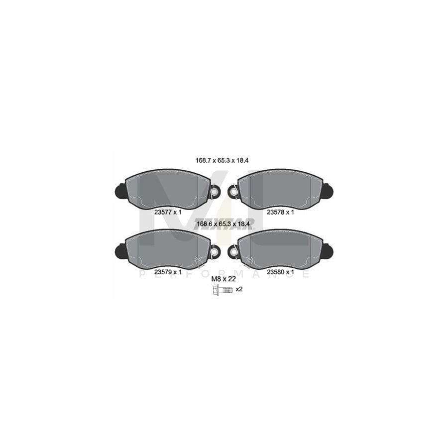 TEXTAR 2357701 Brake pad set for FORD TRANSIT with acoustic wear warning, with brake caliper screws | ML Performance Car Parts