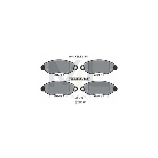 TEXTAR 2357701 Brake pad set for FORD TRANSIT with acoustic wear warning, with brake caliper screws | ML Performance Car Parts