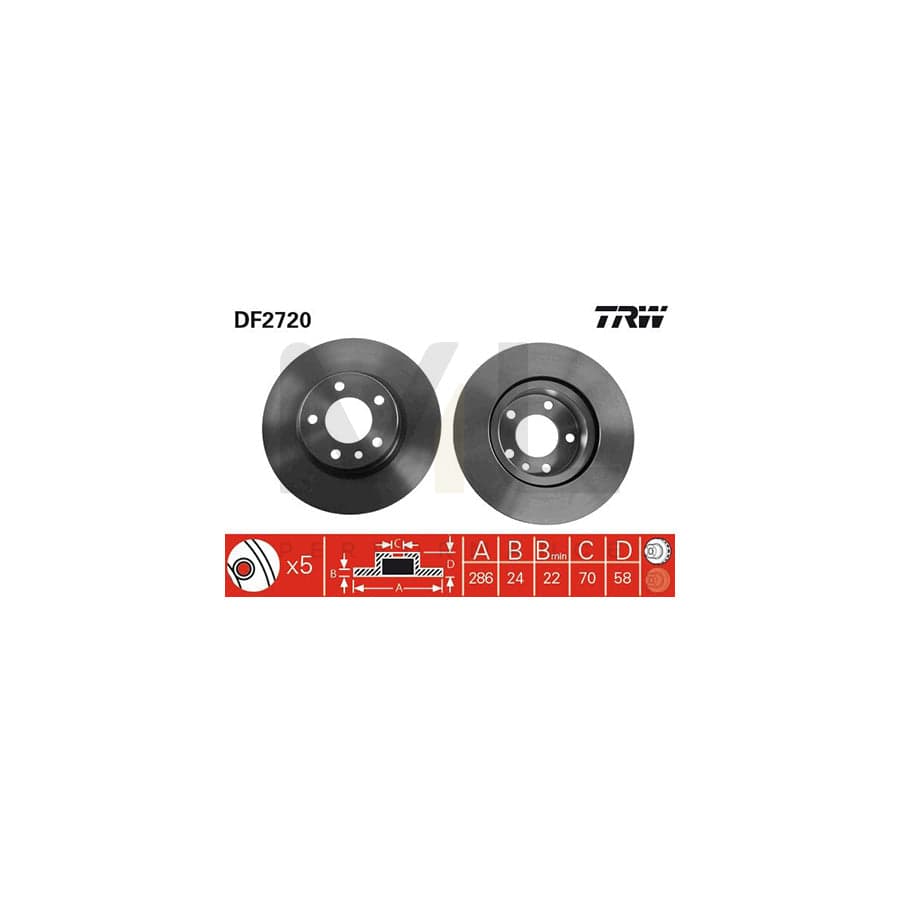 TRW DF2720 Brake Disc Vented, Painted | ML Performance Car Parts