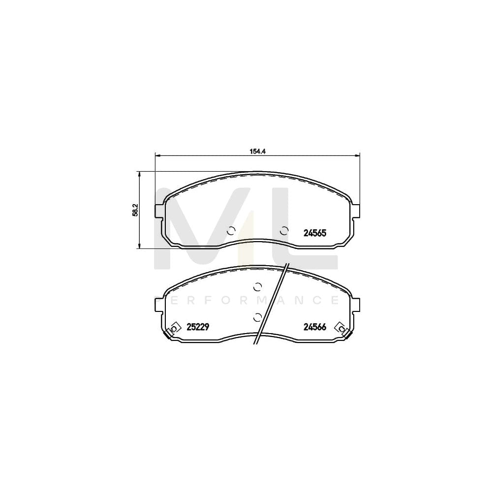 Hella 8DB 355 019-581 Brake Pad Set For Kia Sedona I (Gq) With Acoustic Wear Warning