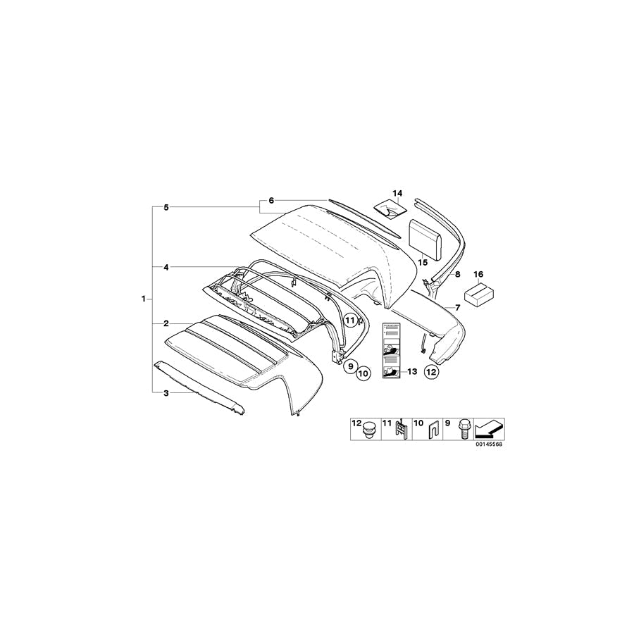 Genuine BMW 54347025587 E52 Headlining ANTHRAZIT (Inc. ALPINA V8 & Z8) | ML Performance US Car Parts