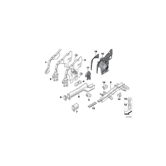 Genuine BMW 41117174332 F15 F16 Support, Wheelhouse Right (Inc. X5) | ML Performance US Car Parts
