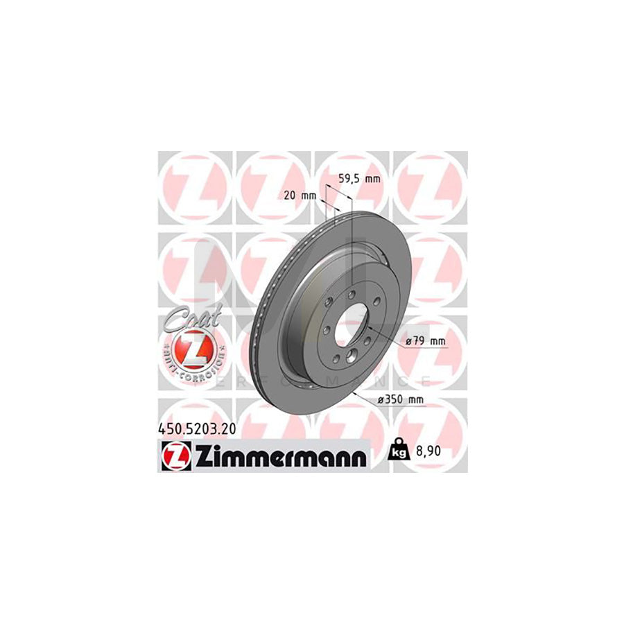 ZIMMERMANN COAT Z 450.5203.20 Brake Disc Externally Vented, Coated, High-carbon  - 1 piece