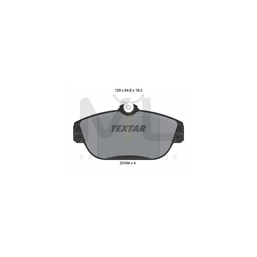 TEXTAR 2016402 Brake pad set not prepared for wear indicator | ML Performance Car Parts