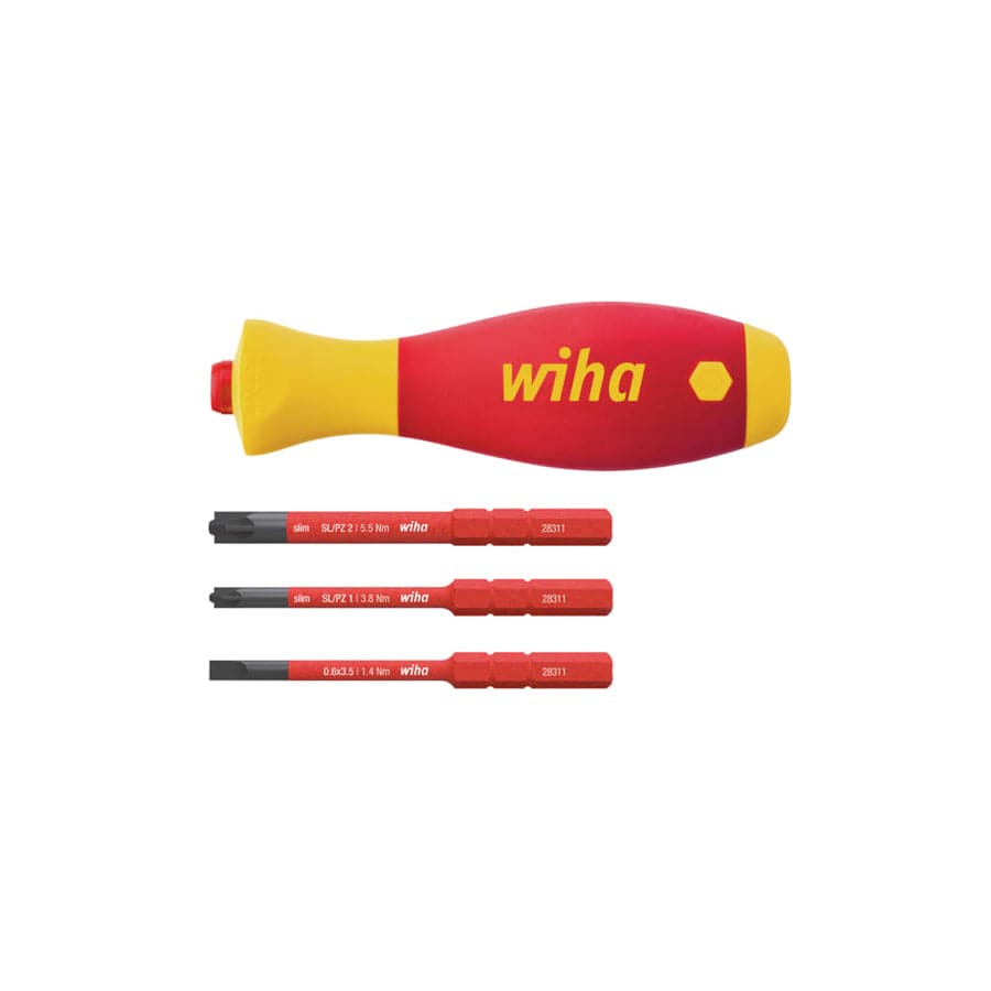 Wiha WHA43449 SoftFinish® electric slimVario Screwdriver Set, 4 Piece