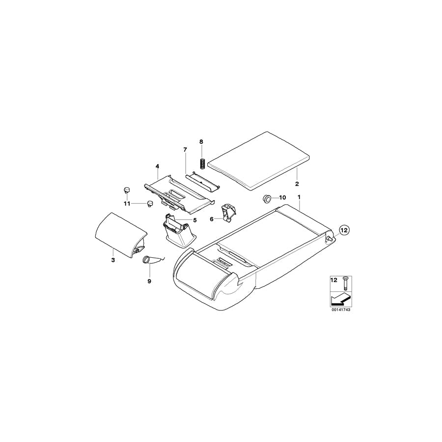 Genuine BMW 52209116058 E61 E61 Armrest Rear, Leather TABAK (Inc. 535xi, 535d & 523i) | ML Performance US Car Parts