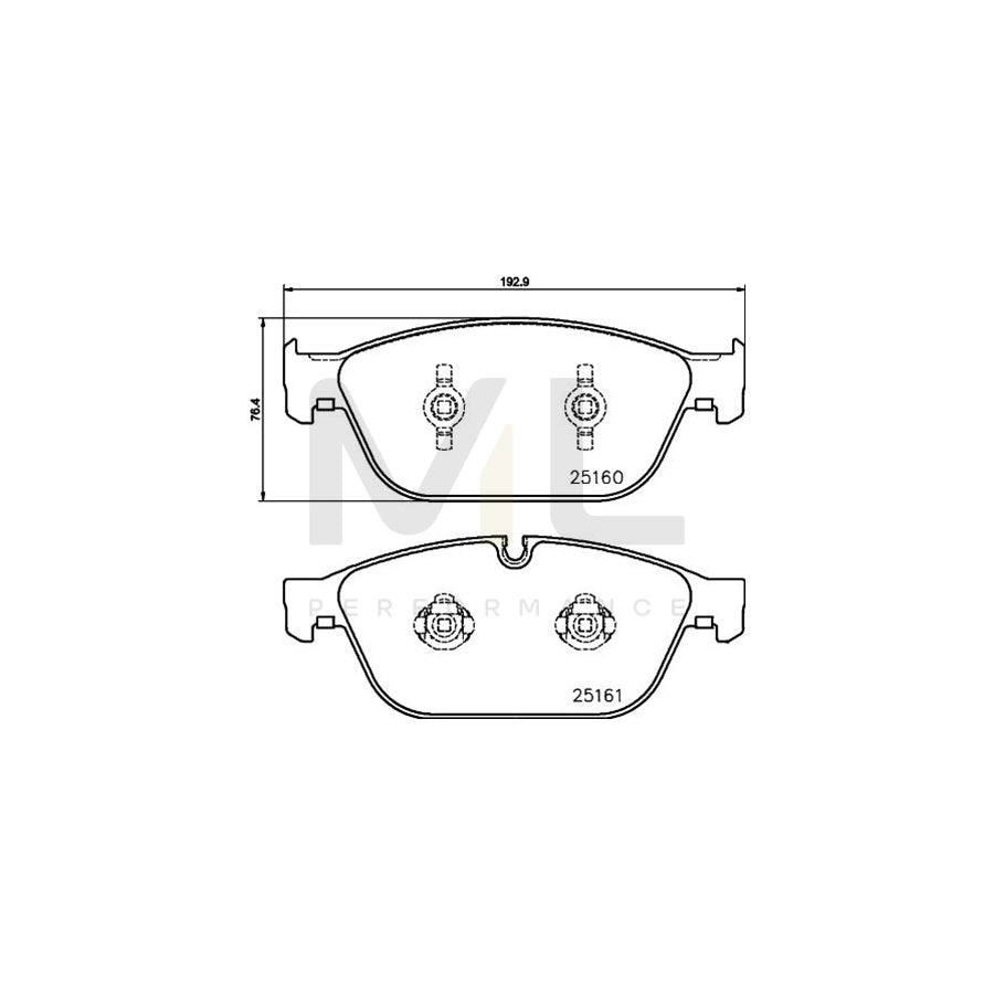 TEXTAR 2516001 Brake pad set incl. wear warning contact | ML Performance Car Parts