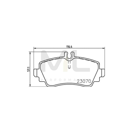 Hella 8DB 355 018-281 Brake Pad Set Suitable For Mercedes-Benz A-Class (W168) Prepared For Wear Indicator, With Brake Caliper Screws, With Accessories