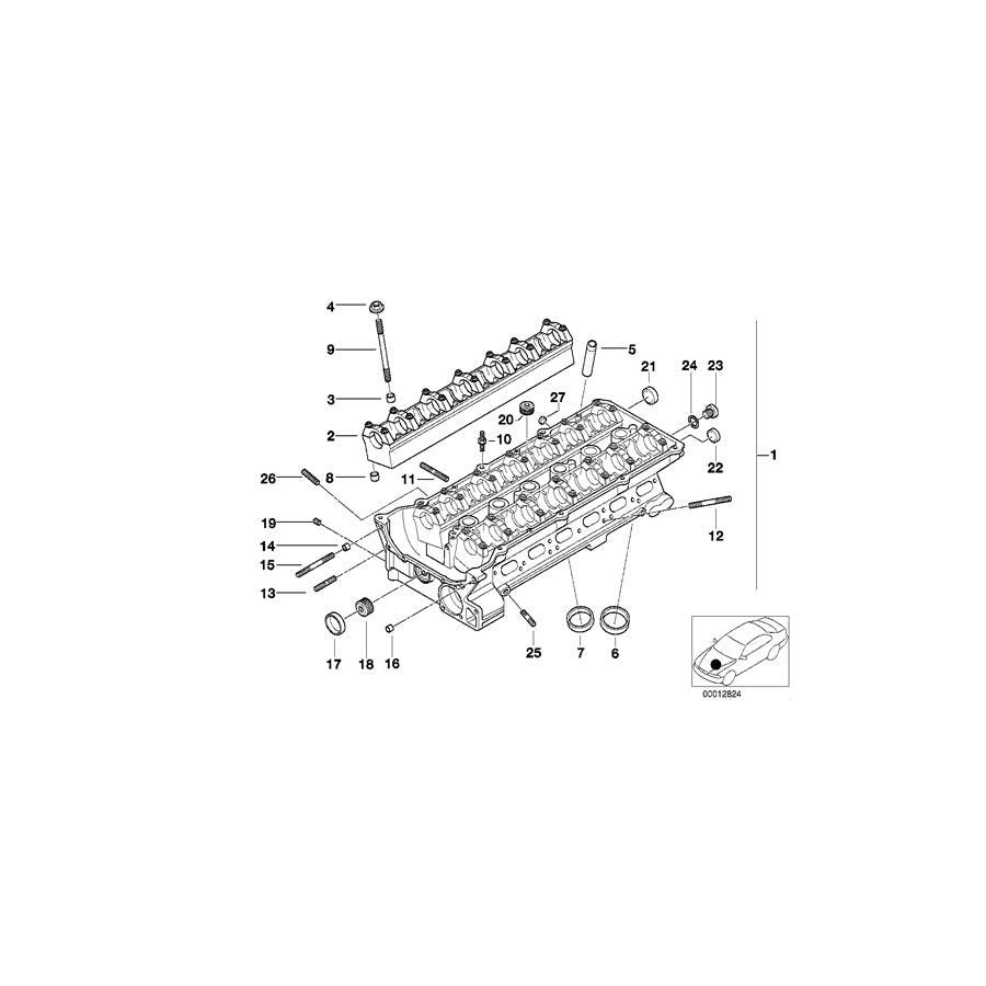 Genuine BMW 11127514543 E66 E53 E85 Cylinder Head With Bearing Ledges (Inc. 330Ci, X3 2.5i & 325ti) | ML Performance US Car Parts