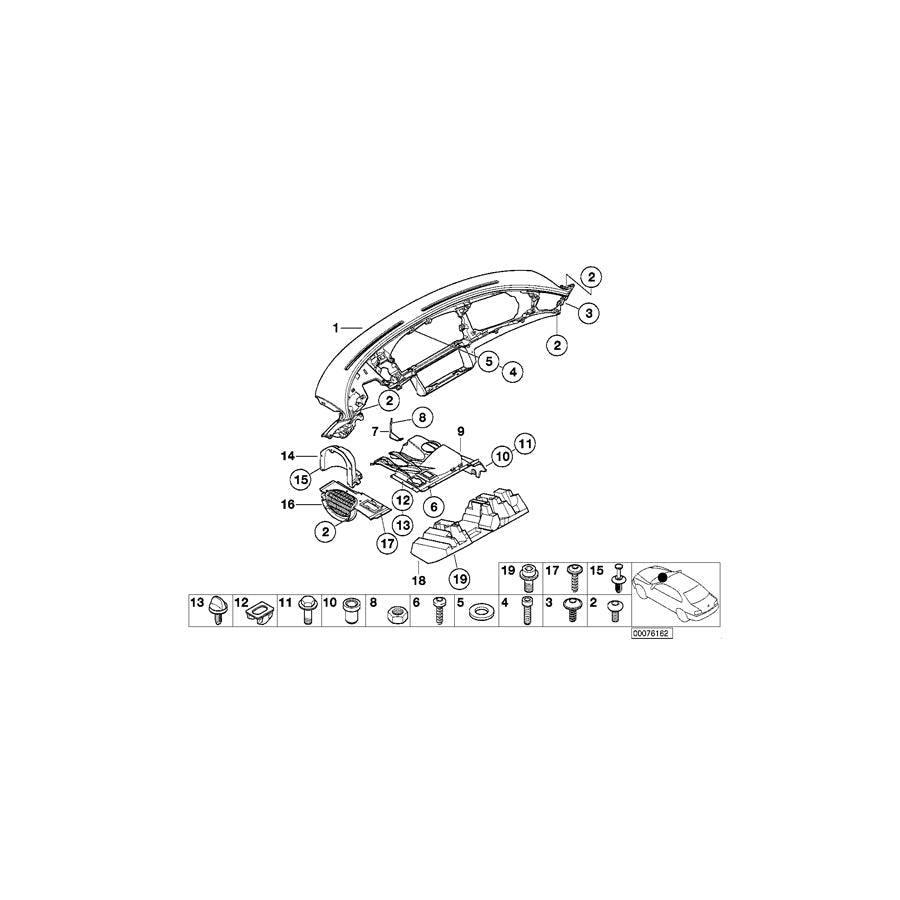 Genuine BMW 51718266907 E52 Foot Controls Trim Panel Bracket (Inc. ALPINA V8 & Z8) | ML Performance US Car Parts