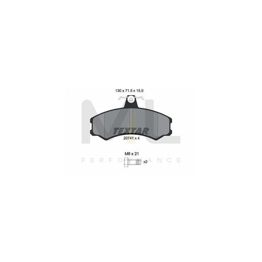 TEXTAR 2074105 Brake pad set not prepared for wear indicator, with brake caliper screws | ML Performance Car Parts