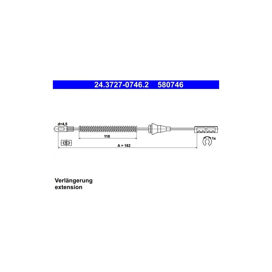 ATE 24.3727-0746.2 Hand Brake Cable