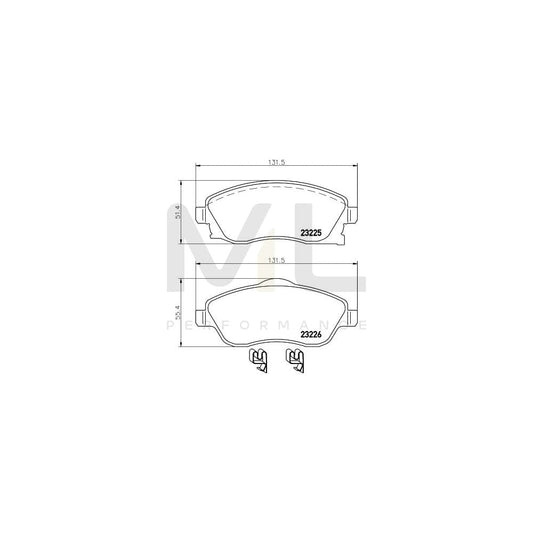 Hella 8DB 355 018-511 Brake Pad Set With Acoustic Wear Warning, With Accessories