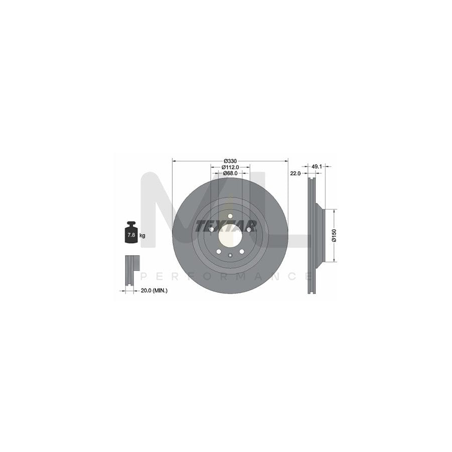 TEXTAR PRO 92132603 Brake Disc for AUDI A6 Externally Vented, Coated, without wheel hub, without wheel studs | ML Performance Car Parts