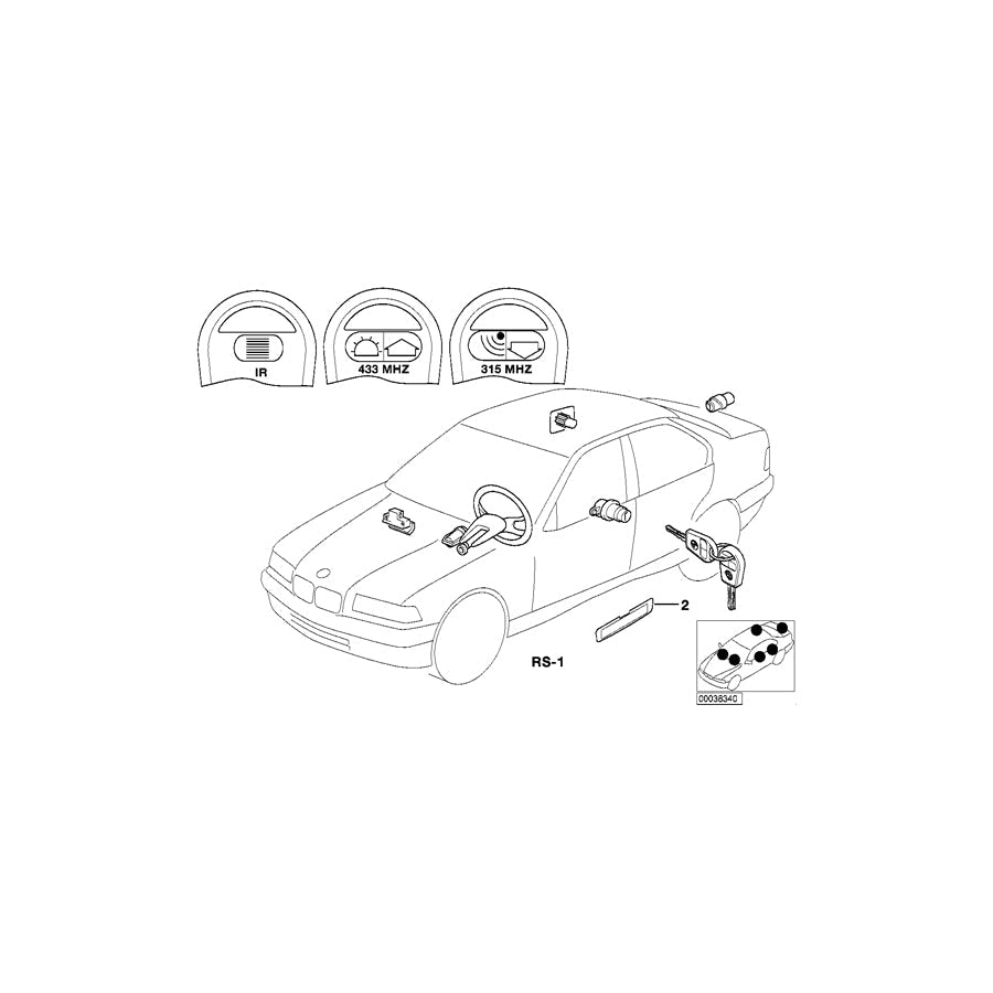 Genuine BMW 51218070006 E36 Set Unif.Lock.Syst.W/Ews Ctrl Unit(Code) (Inc. 316g, 323i & 325i) | ML Performance US Car Parts