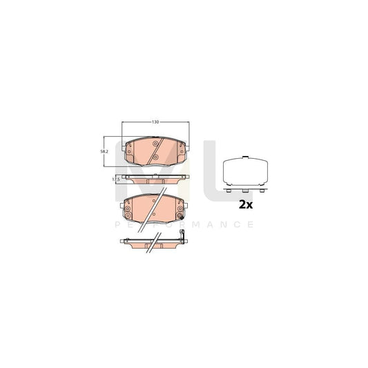 TRW Gdb2192 Brake Pad Set With Acoustic Wear Warning, With Accessories | ML Performance Car Parts