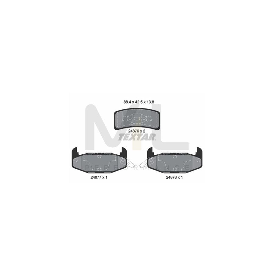 TEXTAR 2487601 Brake pad set with acoustic wear warning | ML Performance Car Parts