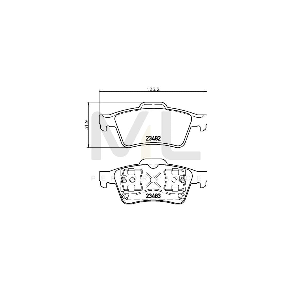 Hella 8DB 355 009-121 Brake Pad Set Not Prepared For Wear Indicator