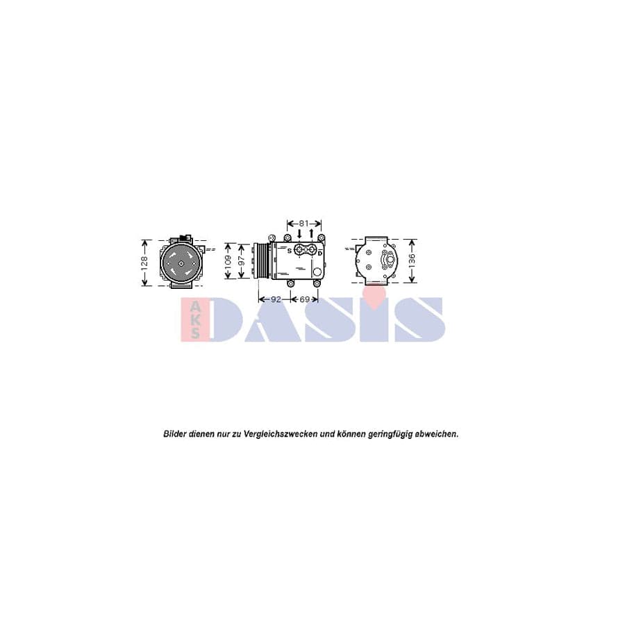 AKS Dasis 851538N Compressor, Air Conditioning for Ford Mondeo