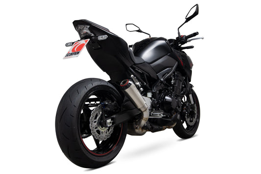 Scorpion PKA136SEO Kawasaki Z900 Red Power Slip-On - Brushed Stainless Steel Sleeve | ML Performance US US