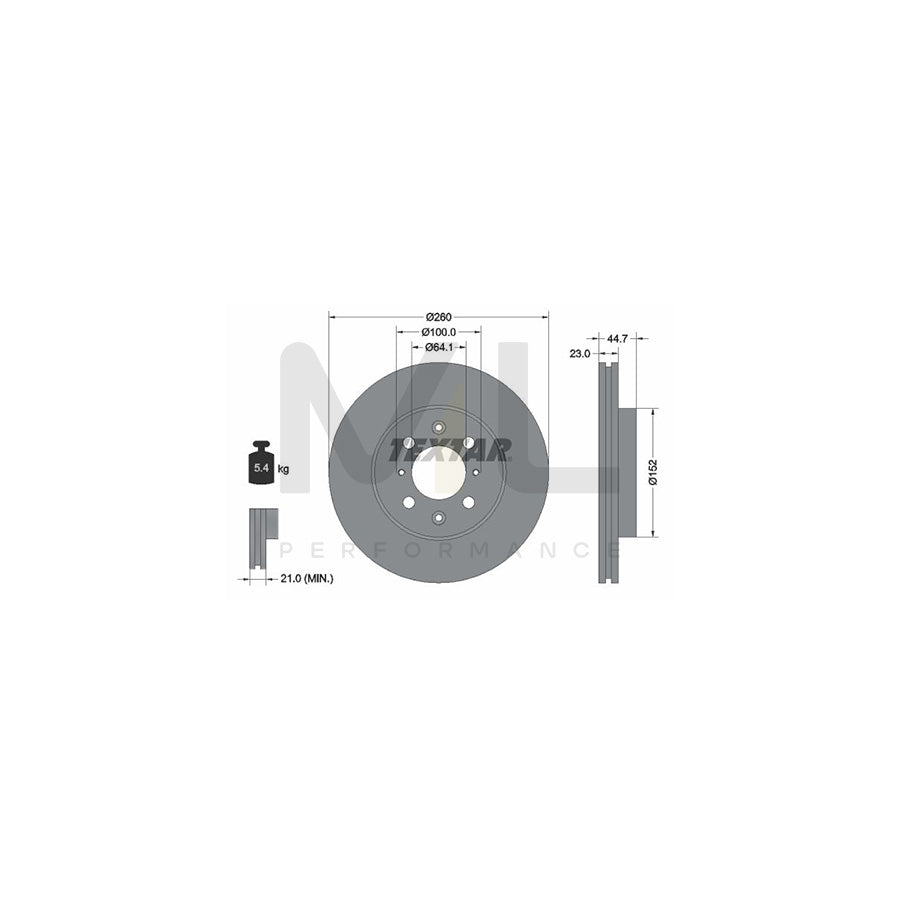 TEXTAR 92125200 Brake Disc for HONDA Civic VII Hatchback (EU, EP, EV) Internally Vented, without wheel hub, without wheel studs | ML Performance Car Parts