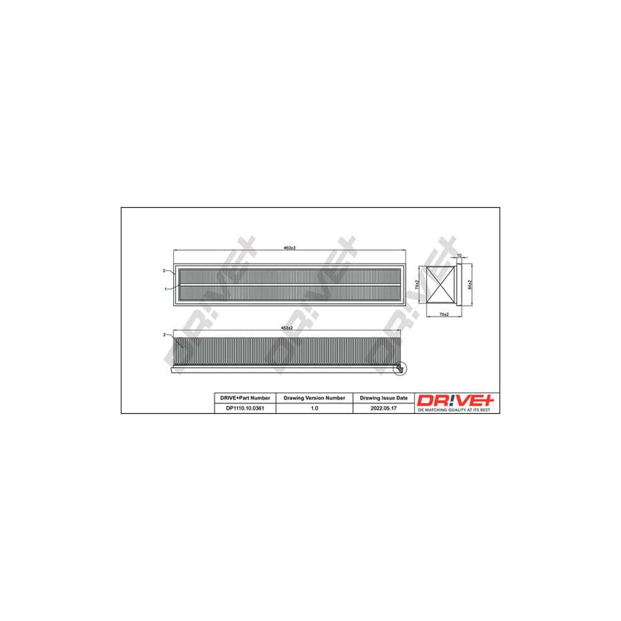 Dr!Ve+ Dp1110.10.0361 Air Filter Suitable For Mercedes-Benz C-Class