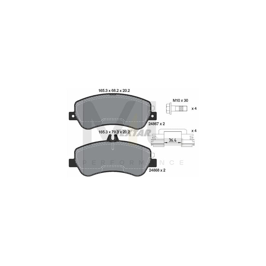 TEXTAR 2486701 Brake pad set suitable for MERCEDES-BENZ GLK (X204) prepared for wear indicator, with brake caliper screws | ML Performance Car Parts