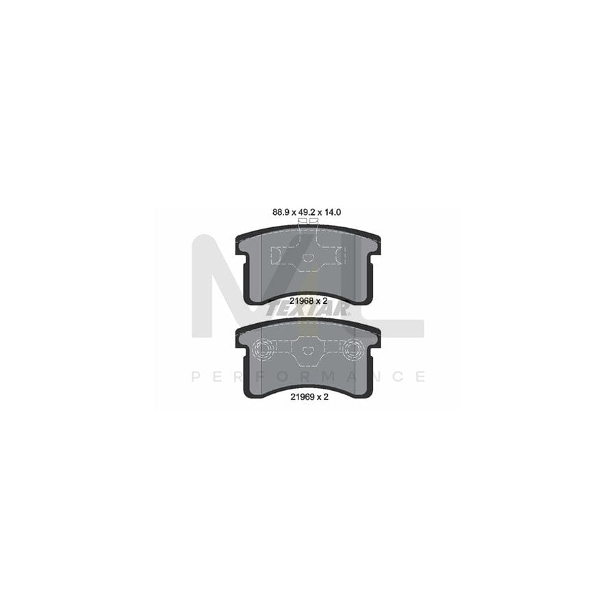 TEXTAR 2196801 Brake pad set not prepared for wear indicator | ML Performance Car Parts