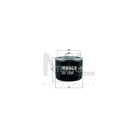 MAHLE ORIGINAL OC 1288 Oil Filter for TOYOTA GT86 Coupe Spin-on Filter, with one anti-return valve | ML Performance Car Parts