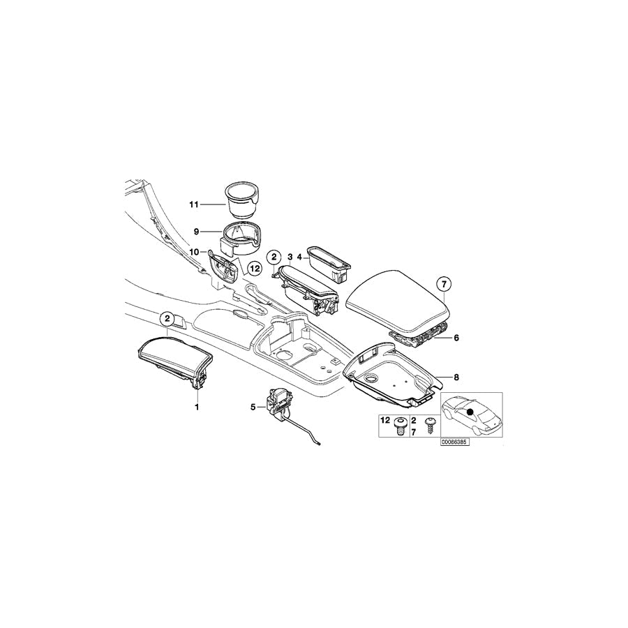 Genuine BMW 51168262721 E52 Center Console Cubby, Left P1SW SCHWARZ (Inc. ALPINA V8 & Z8) | ML Performance US Car Parts