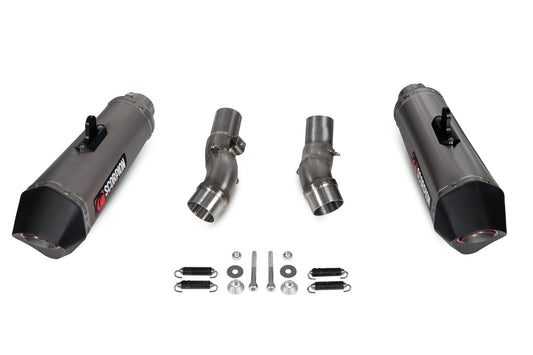 Scorpion RKA131TEO Kawasaki Z1000 Serket Taper Slip-On (Pair) - Titanium Sleeve | ML Performance US US