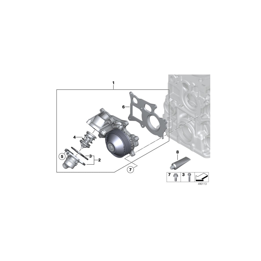 Genuine BMW 11518478476 F32 F33 F25 Water Pump (Inc. 520d ed, 320d & 125d) | ML Performance US Car Parts