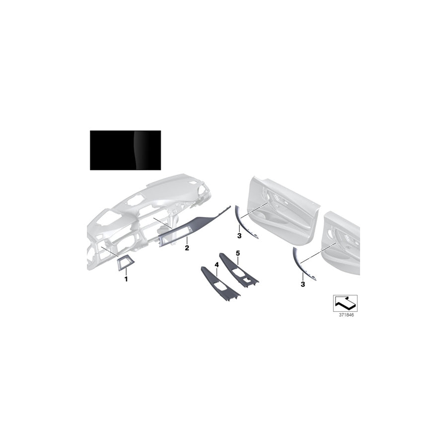 Genuine BMW 51167985001 F80 F32 F33 Decor Panel For Centre Console PIANOLACK SW (Inc. 418i, 430iX & 440i) | ML Performance US Car Parts