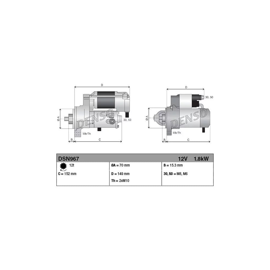 DENSO DSN967 Starter Motor