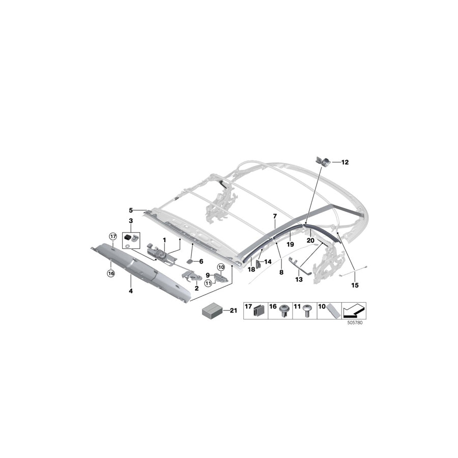 Genuine BMW 54347344482 F23 Bracket Rear Window (Inc. 218d, 228i & M240i) | ML Performance US Car Parts