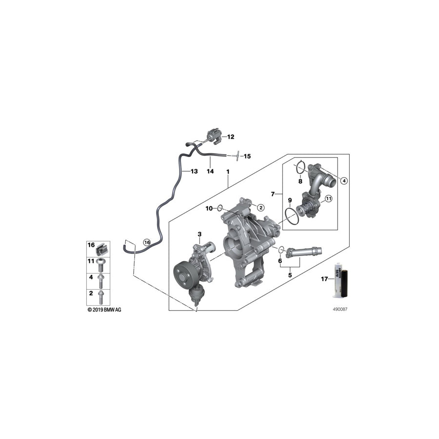 Genuine BMW 11518474929 G32 G30 G31 Connecting Branch, Coolant Line (Inc. X5 25dX, X4 20dX & 320d) | ML Performance US Car Parts