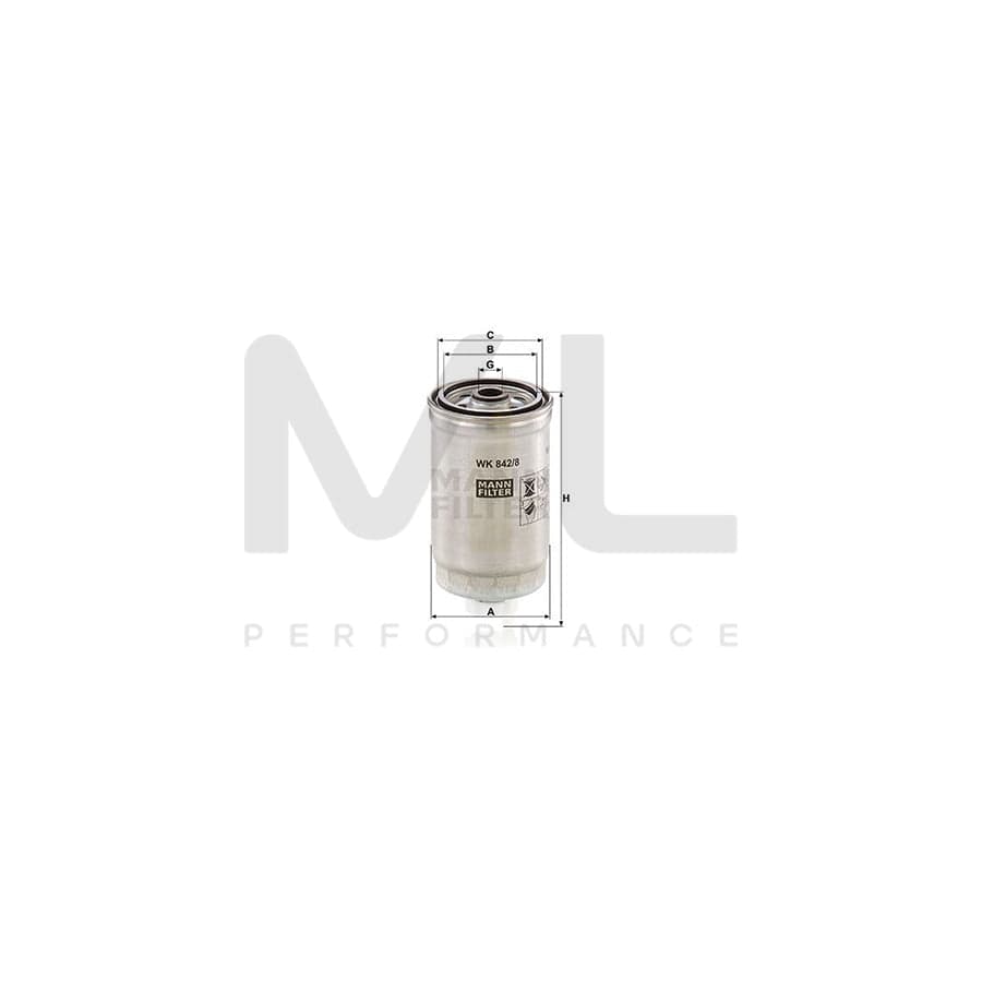 MANN-FILTER WK 842/8 Fuel filter Spin-on Filter