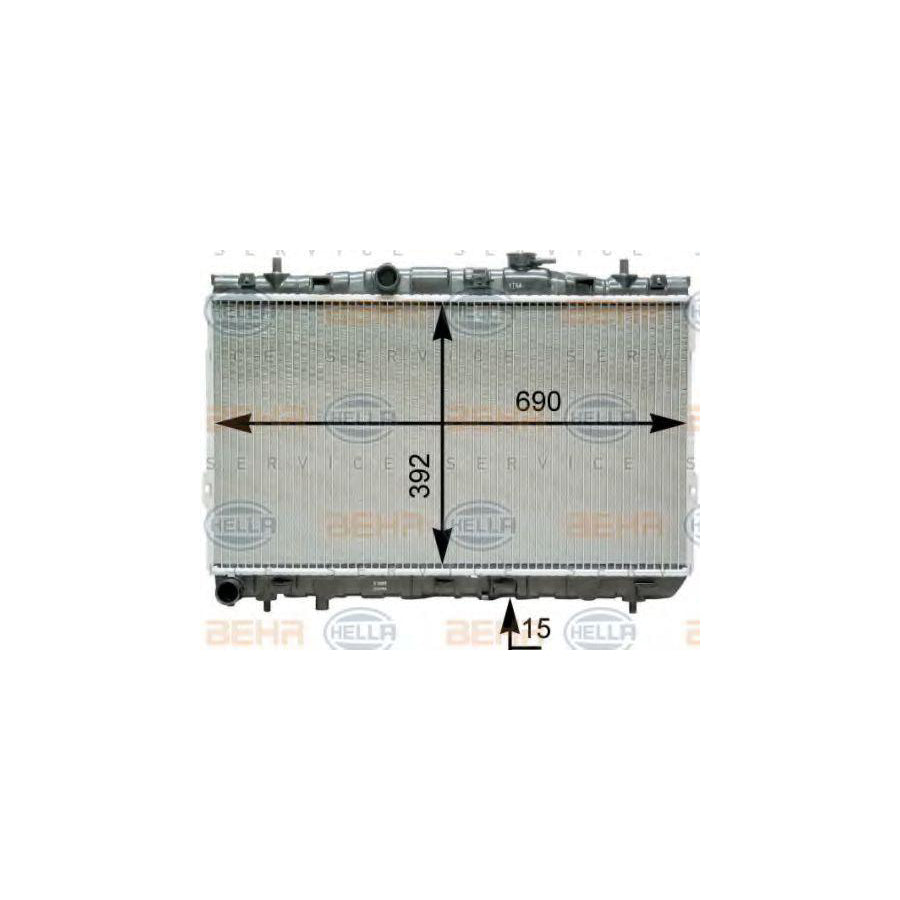Hella 8MK 376 762-101 Engine Radiator For Hyundai Coupe II (GK)