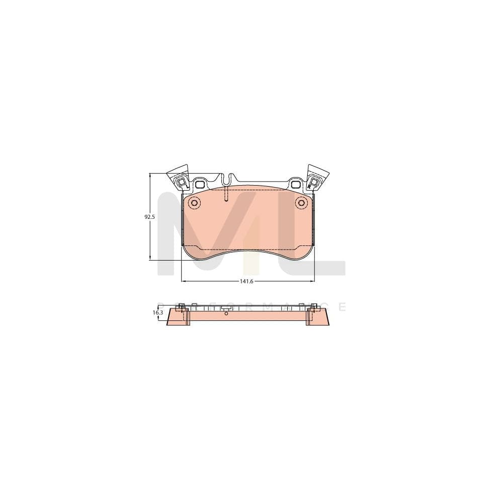 TRW Gdb2229 Brake Pad Set Suitable For Mercedes-Benz A-Class (W176) Prepared For Wear Indicator, With Counterweights | ML Performance Car Parts