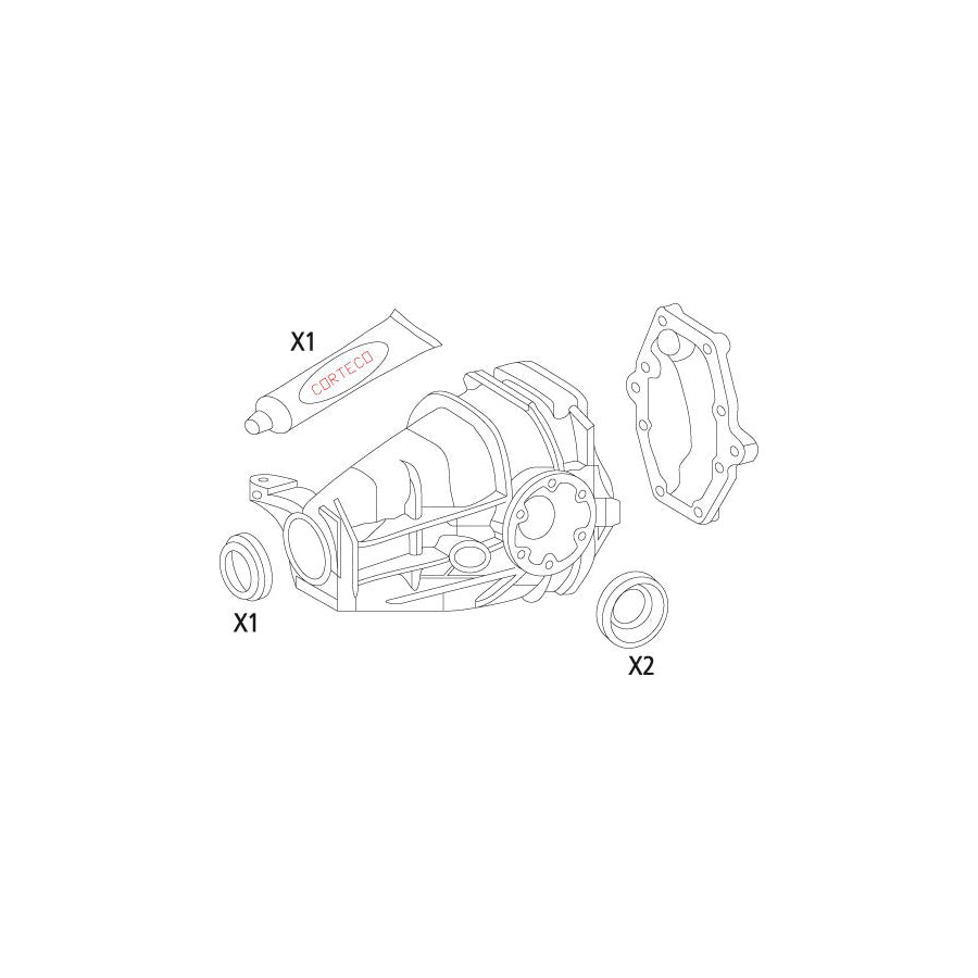 Corteco 19535825 Gasket Set, Differential Suitable for Mercedes-Benz Clk Coupe (C208)