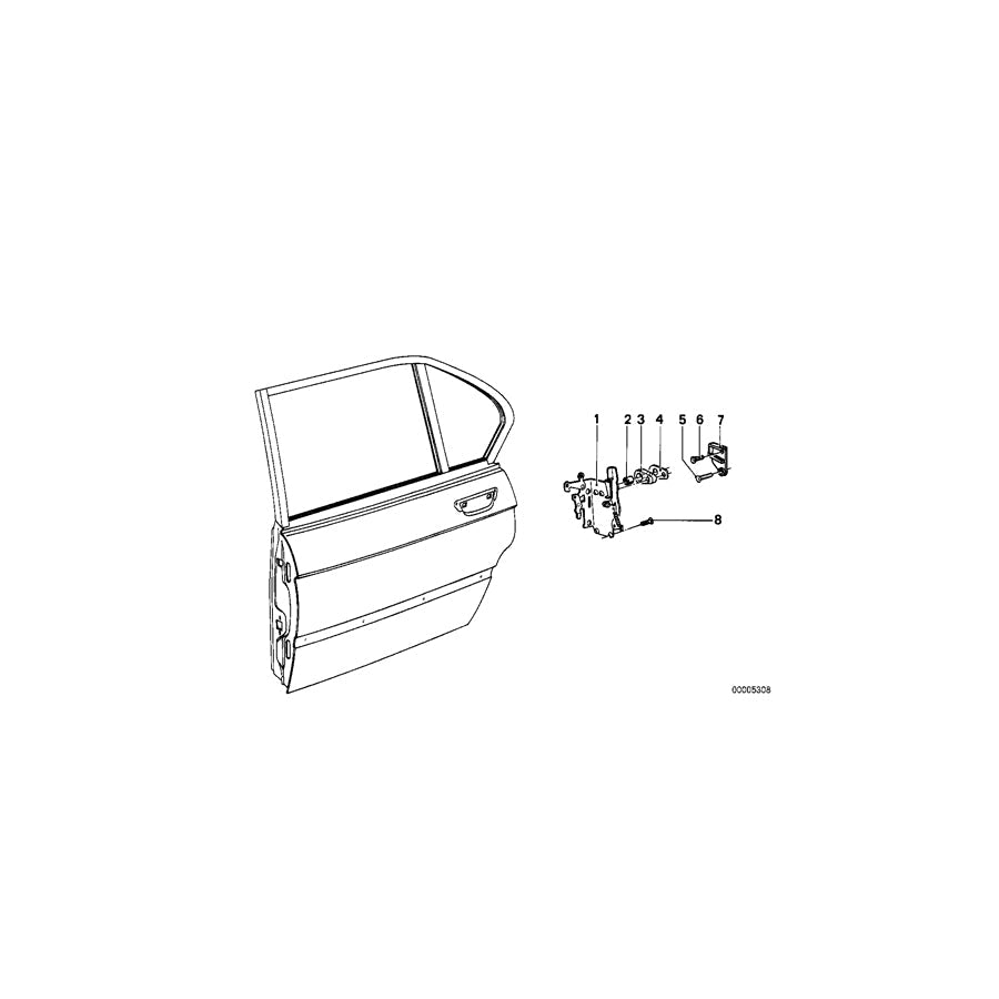 Genuine BMW 51221846034 E12 Catch Rear Right (Inc. 3.0L, 3.3Li & 3.0SBav) | ML Performance US Car Parts