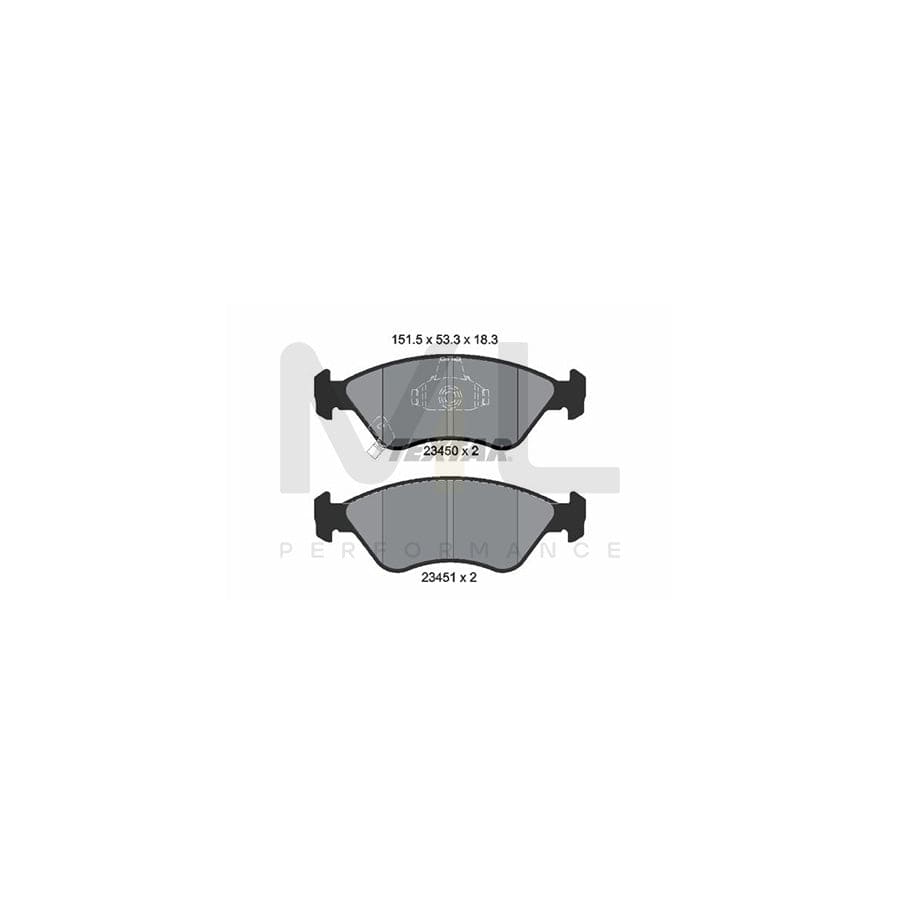 TEXTAR 2345001 Brake pad set for KIA CLARUS with acoustic wear warning | ML Performance Car Parts