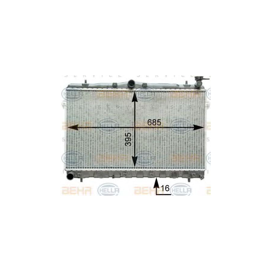 Hella 8MK 376 762-081 Engine Radiator For Hyundai Coupe I (RD)