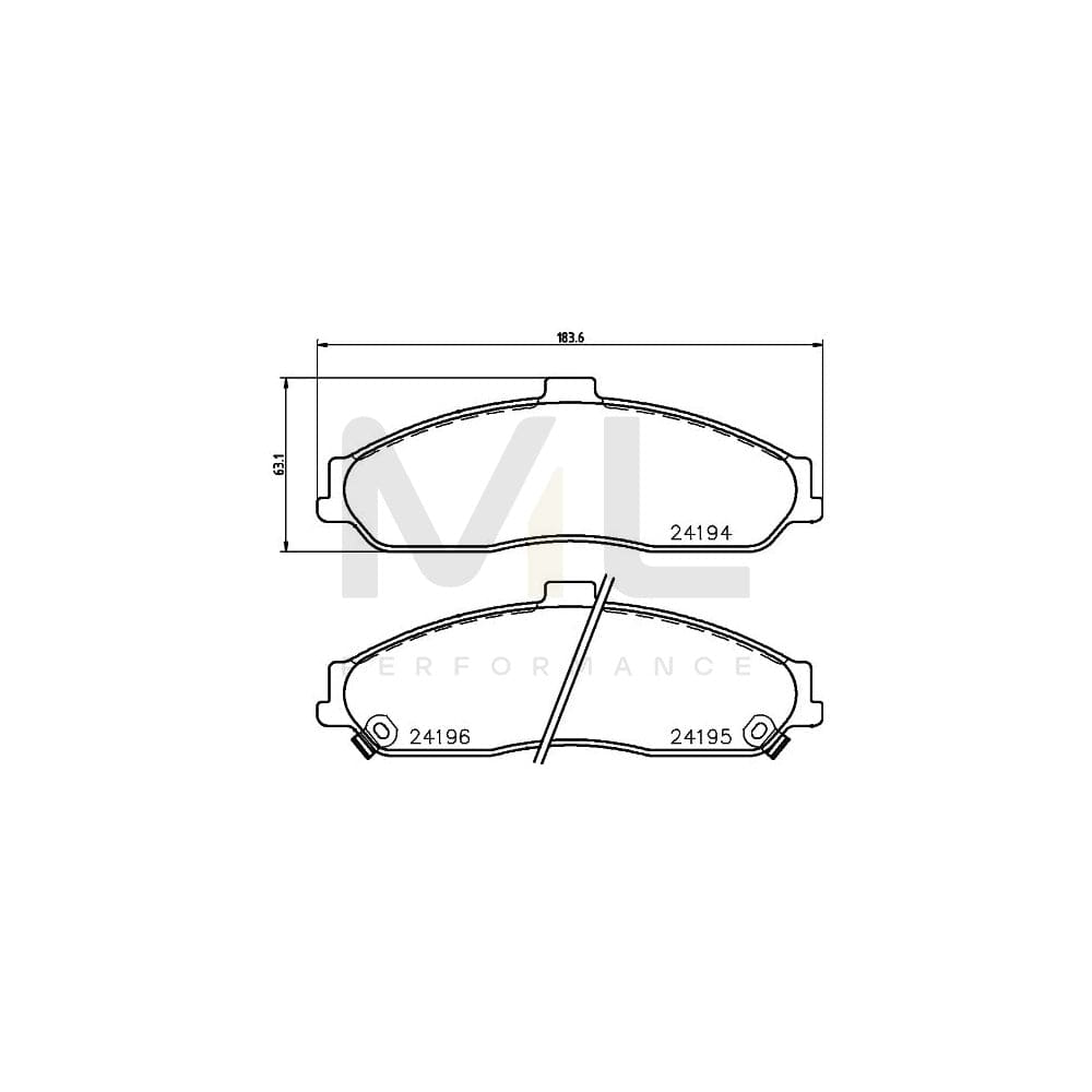 Hella 8DB 355 012-561 Brake Pad Set With Acoustic Wear Warning