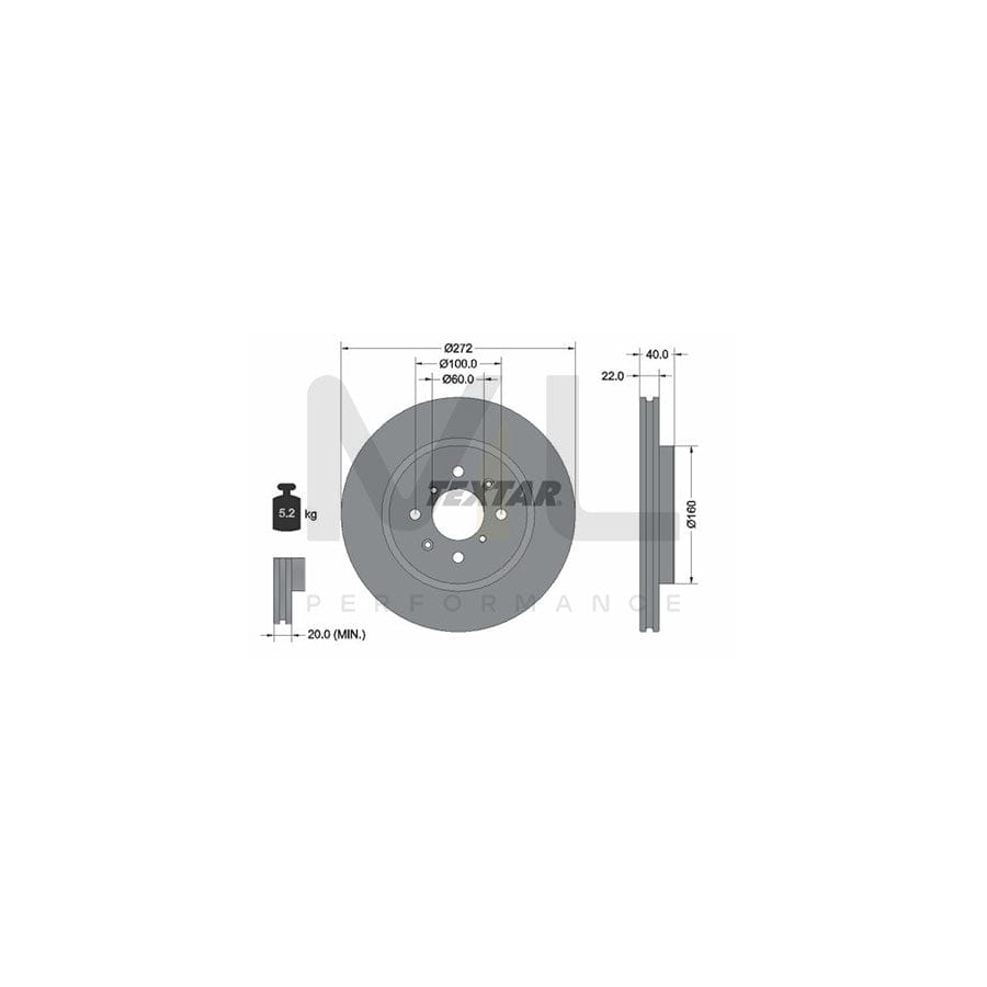 TEXTAR PRO 92278203 Brake Disc for SUZUKI Swift IV Hatchback (FZ, NZ) Internally Vented, Coated, without wheel hub, without wheel studs | ML Performance Car Parts