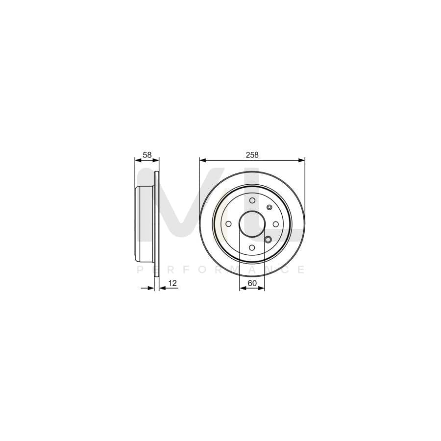BOSCH 0 986 479 T52 Brake Disc Solid, Oiled | ML Performance Car Parts