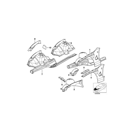 Genuine BMW 41118398621 E36 Wheel Housing Strut, Front Left (Inc. Z3) | ML Performance US Car Parts