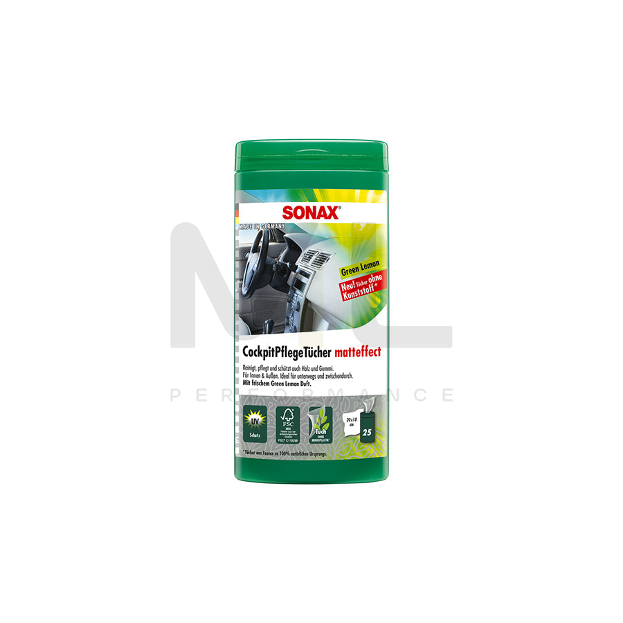 Sonax Plastic Care Wipes matt Green Lemon (Box) 25pcs.